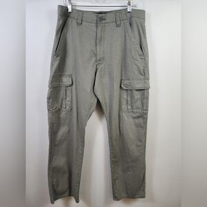 Wrangler Men's Gray Cargo Pants 6 Pockets Straight Fit, sz 34 x 32